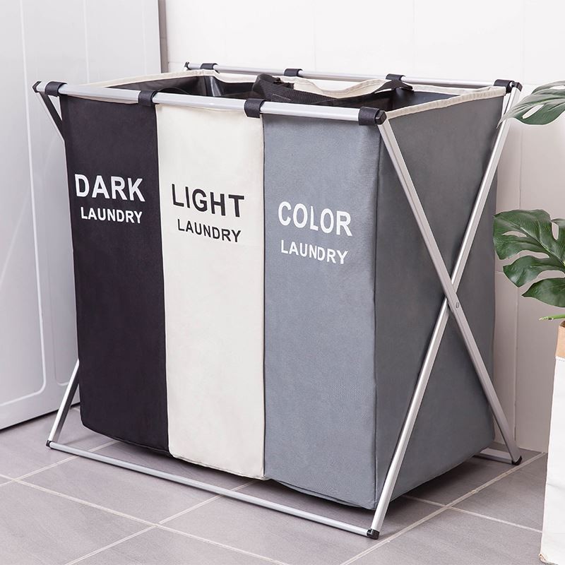 3 Section Printed Laundry Basket
